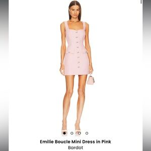 Bardot Size S Emilie Boucle Mini Dress in Pink